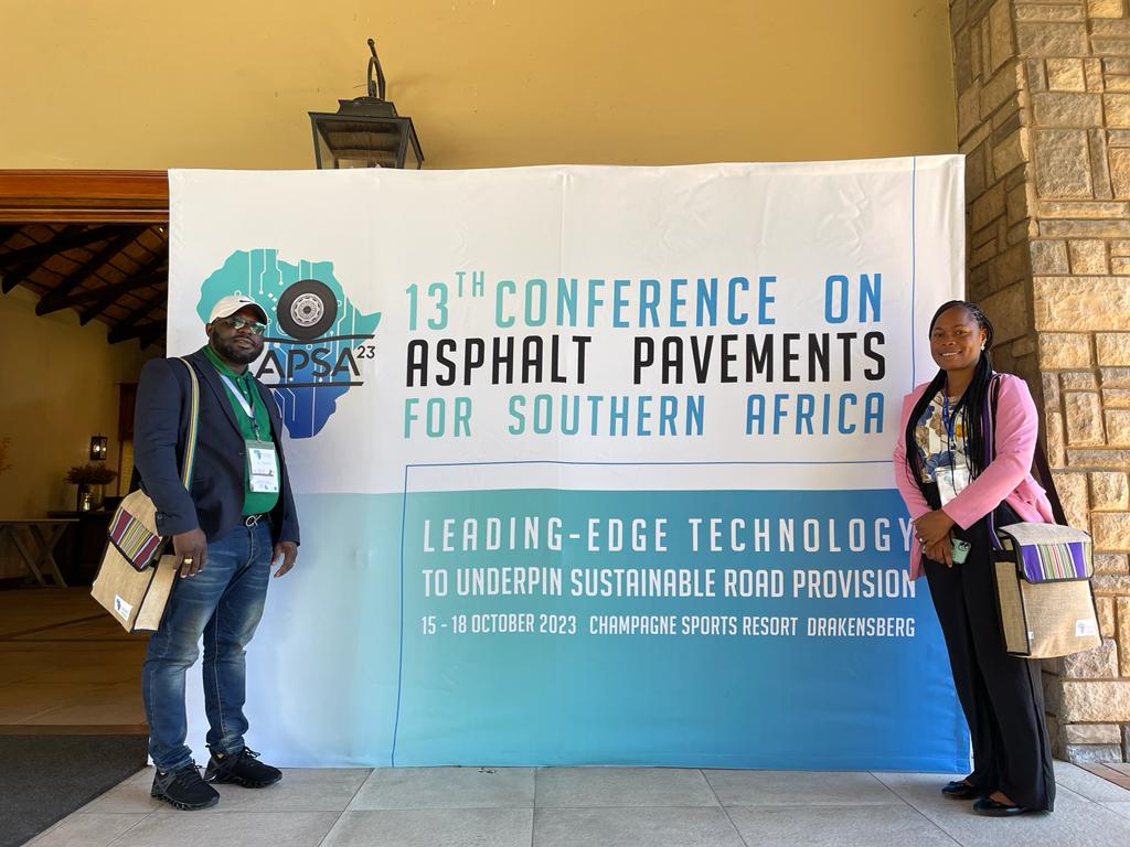 Tina Smith and Cosmas Cole attended the 13 Conference on Asphalt Pavements in Southern Africa